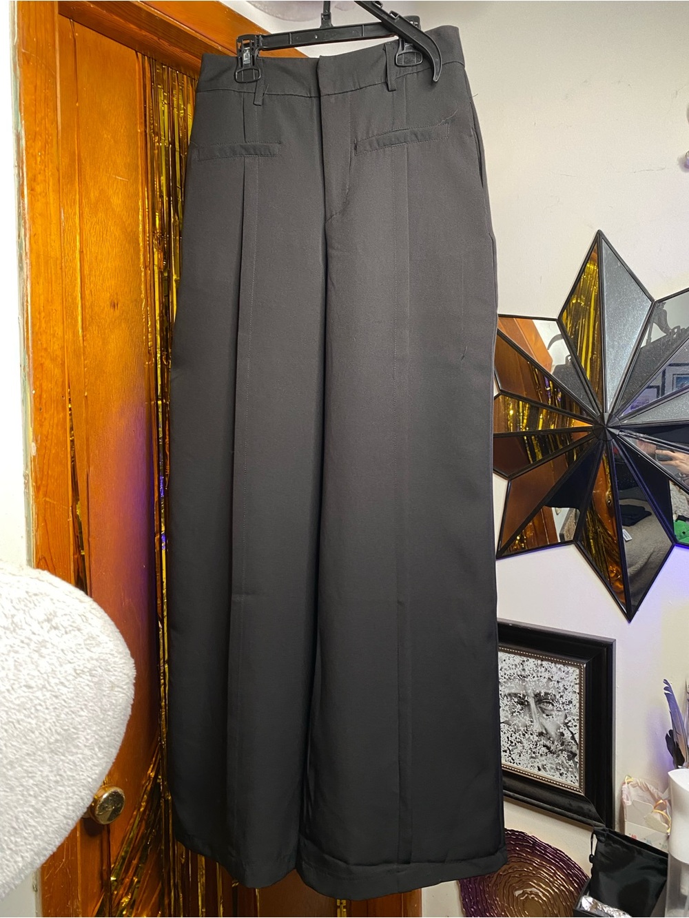 Wide Leg Dress Pants - Black